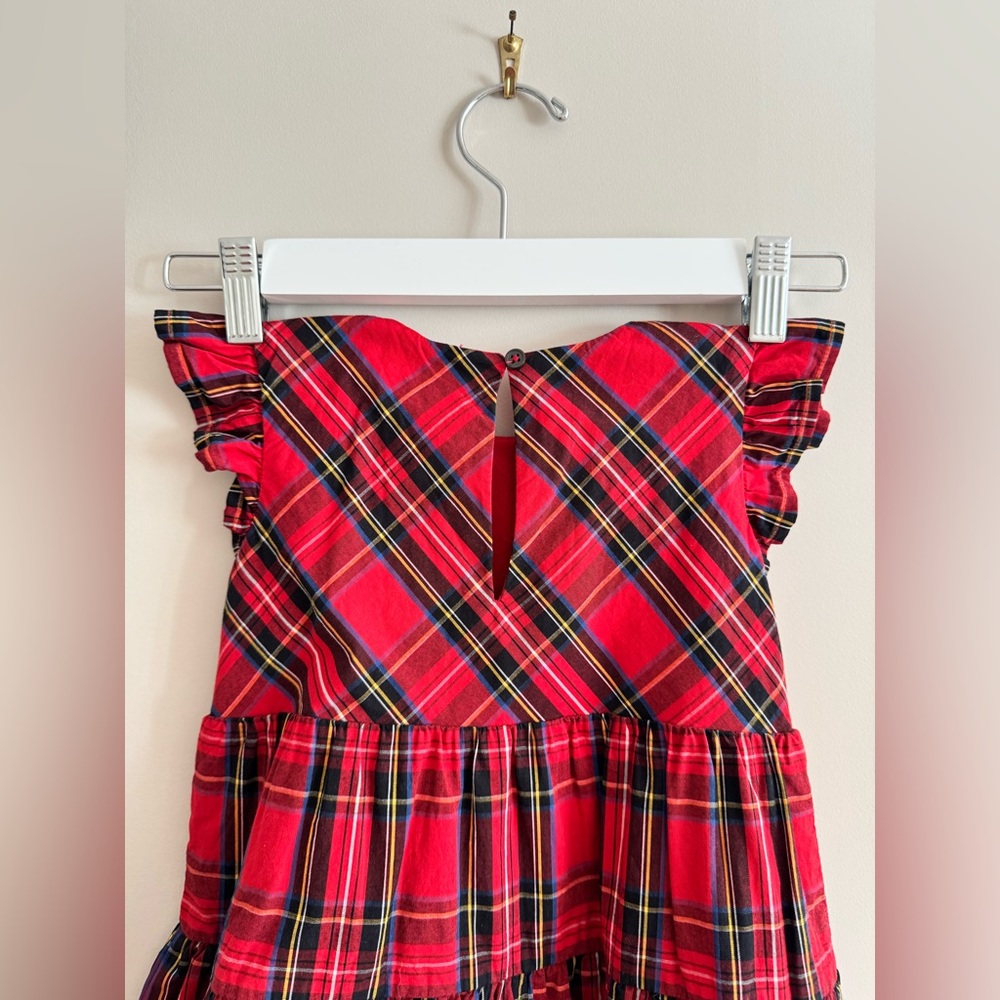 Crewcuts Girls' Tartan Ruffle Tiered Dress Holiday Christmas Plaid Sz 3 - Picture 9 of 13